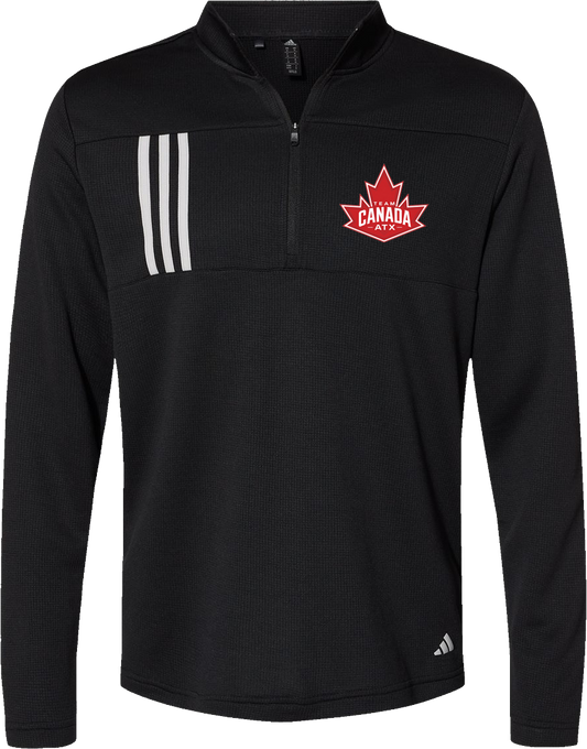 3-Stripes Double-Knit Quarter-Zip Pullover
