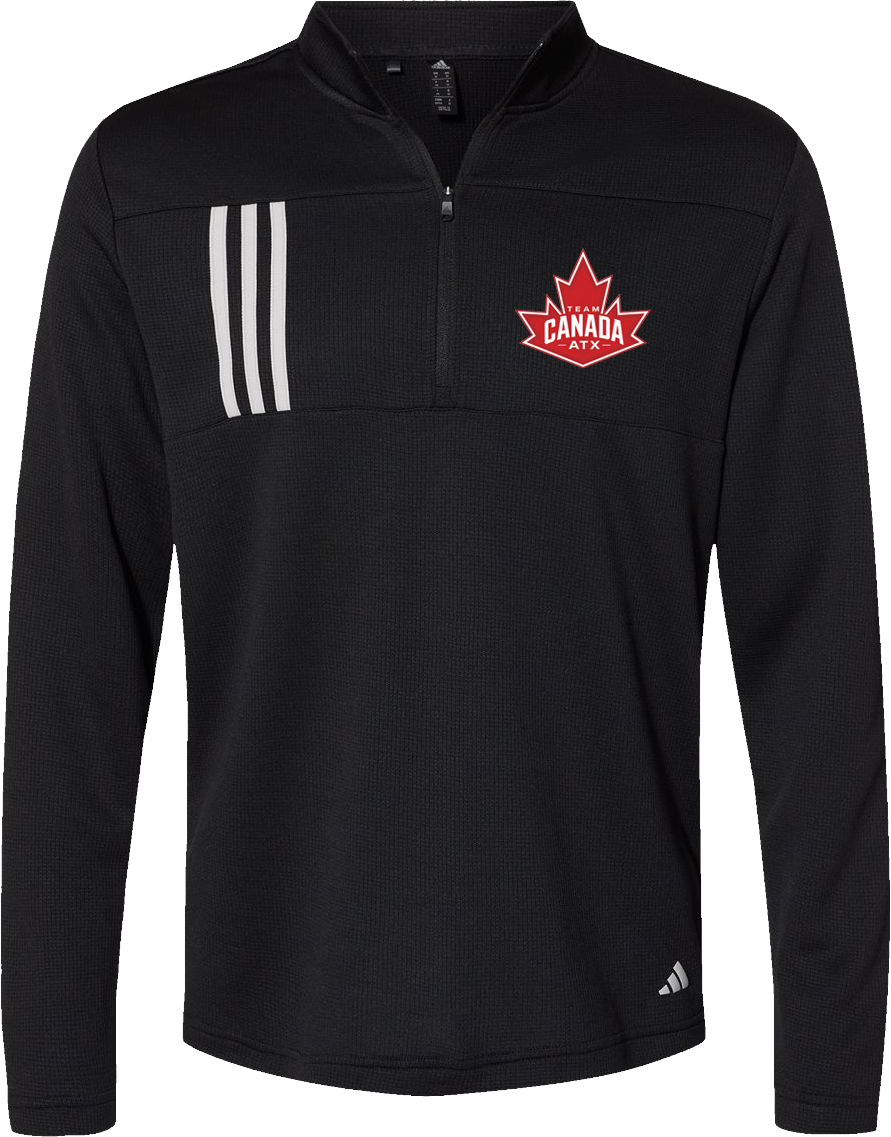 3-Stripes Double-Knit Quarter-Zip Pullover