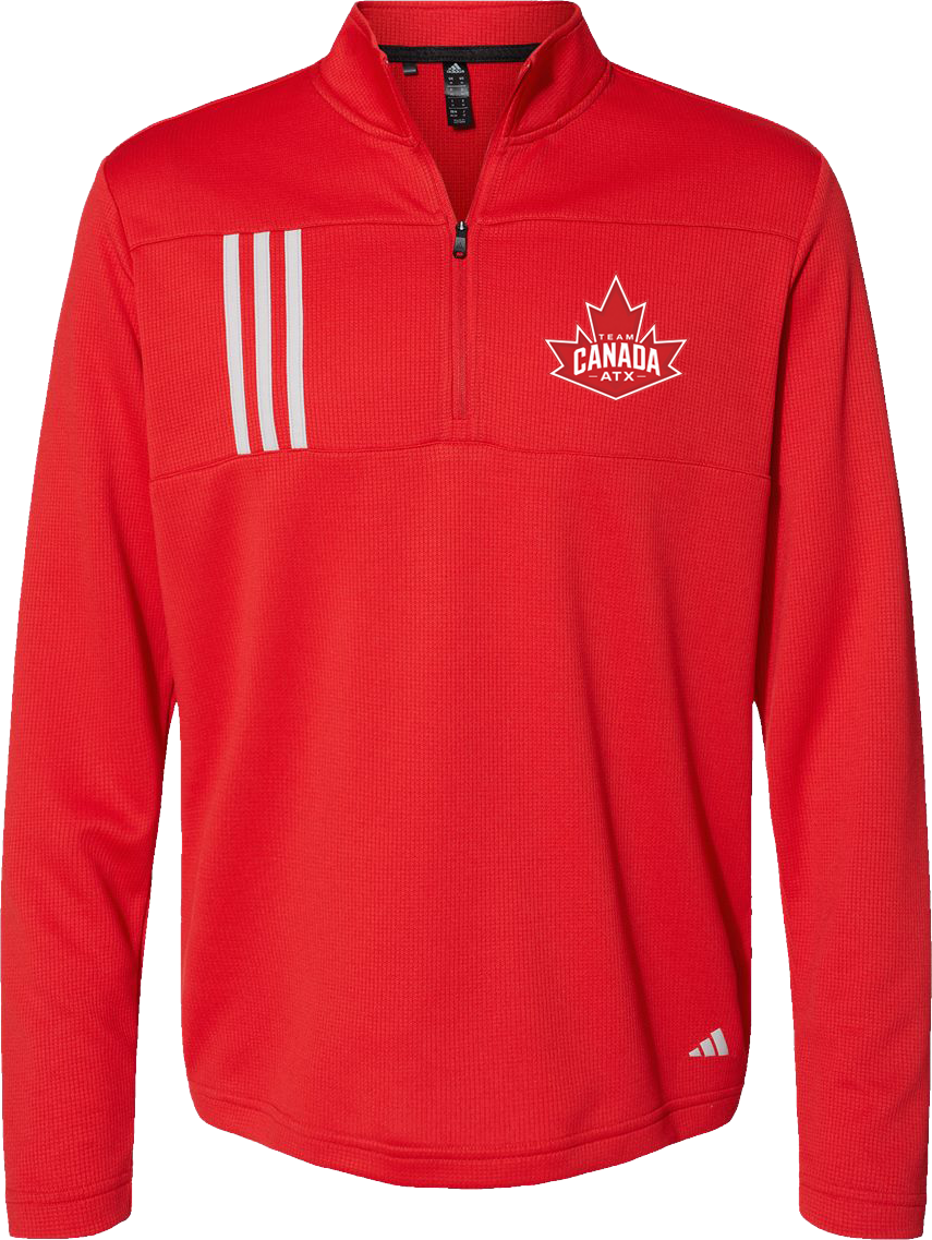 3-Stripes Double-Knit Quarter-Zip Pullover