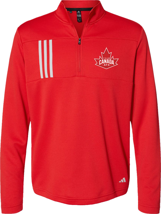 3-Stripes Double-Knit Quarter-Zip Pullover